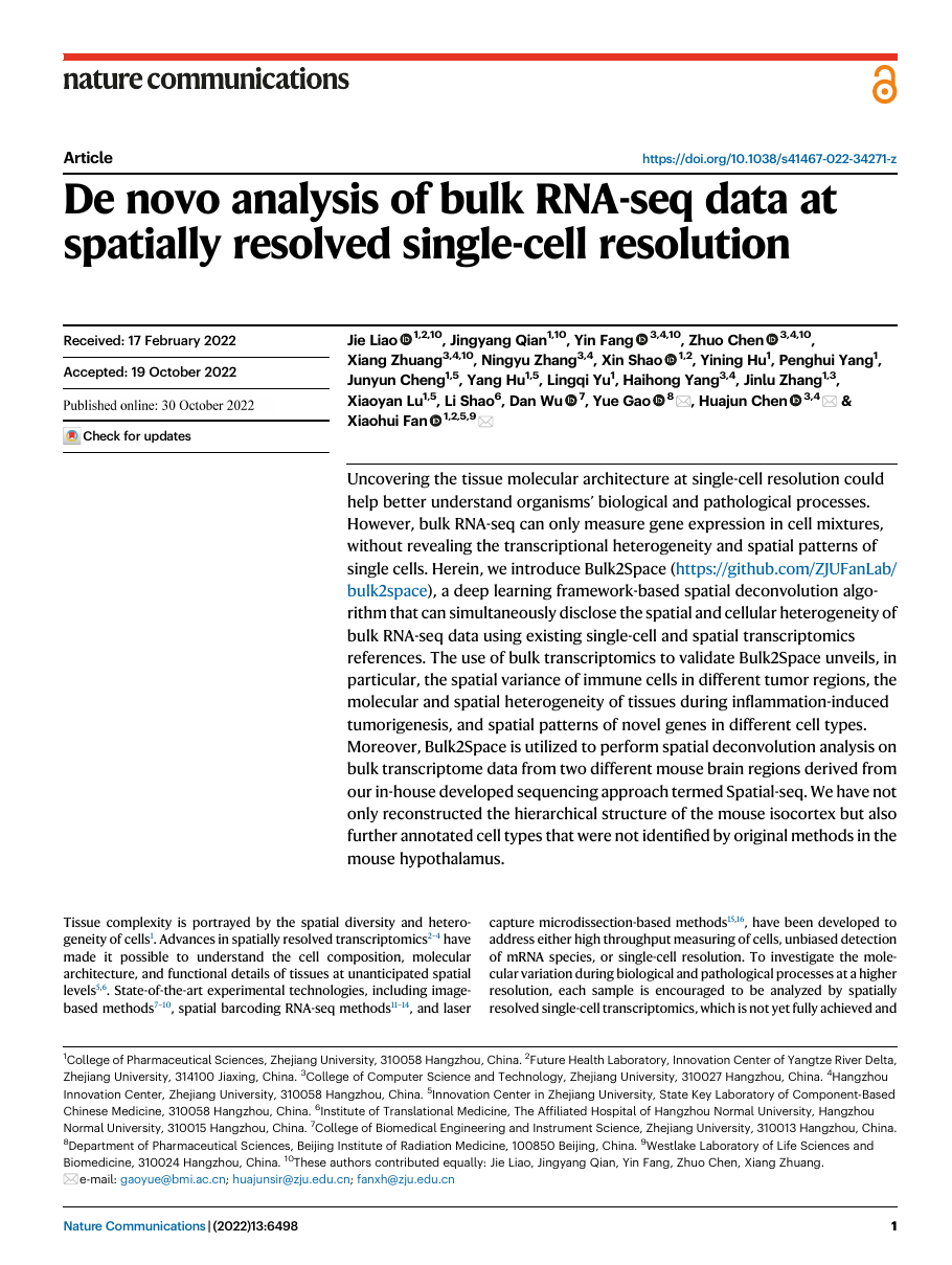 First page of the Bulk2Space paper