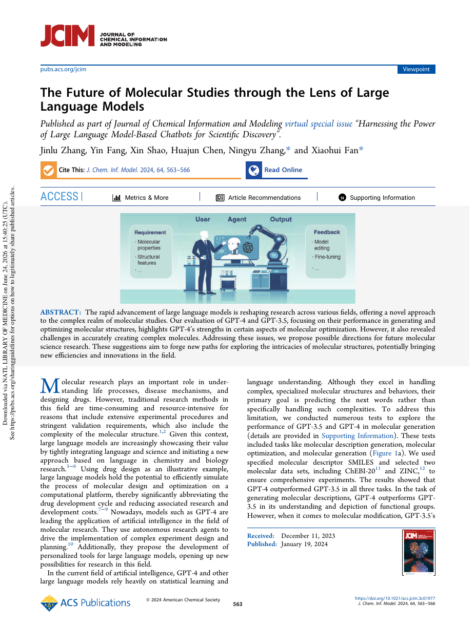 First page of the molecular LLM review paper