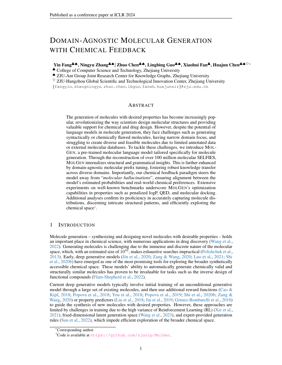 First page of the MolGen paper