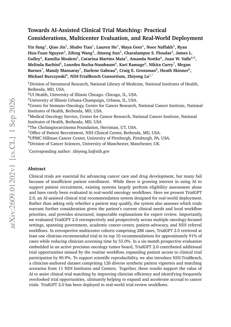 First page of the TrialGPT 2.0 paper